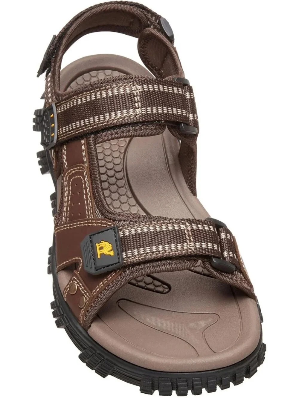 Men's Coffee Brown Comfort Leather Athletic Arch Support Hiking Sandal Shoes